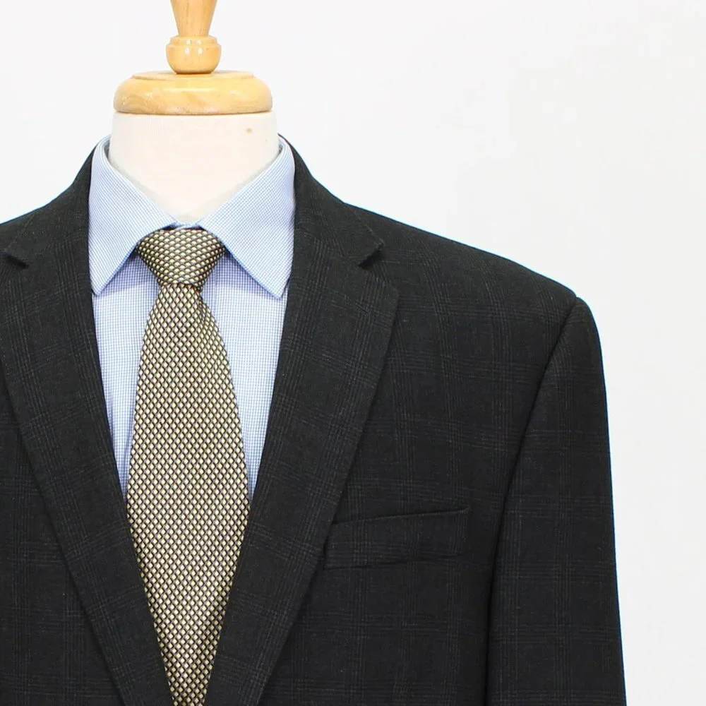 Sean John 44L Gray Check 2-Button Sport Coat Blazer Jacket P414